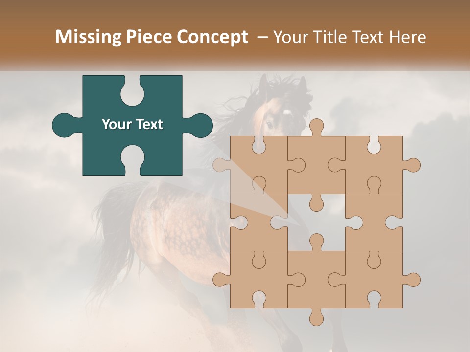 A Brown Horse Running Through A Cloudy Sky PowerPoint Template