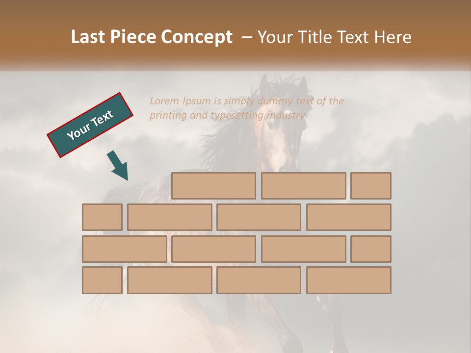 A Brown Horse Running Through A Cloudy Sky PowerPoint Template