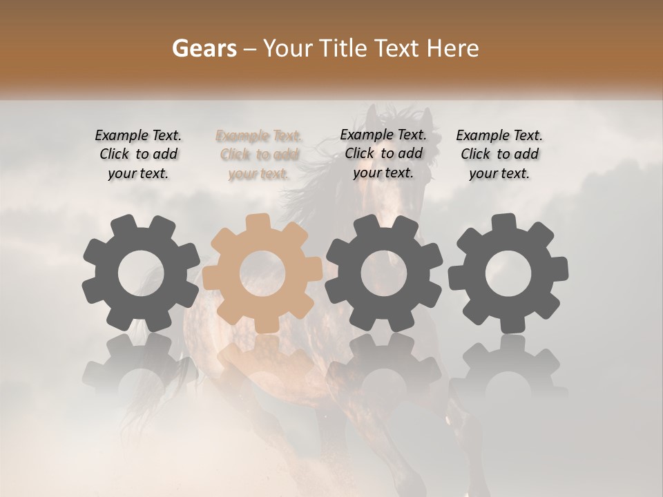 A Brown Horse Running Through A Cloudy Sky PowerPoint Template