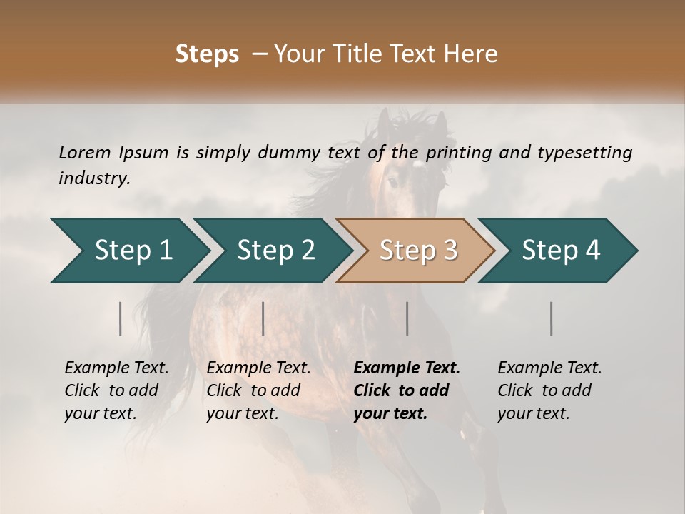 A Brown Horse Running Through A Cloudy Sky PowerPoint Template