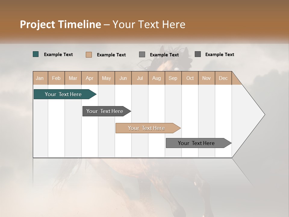 A Brown Horse Running Through A Cloudy Sky PowerPoint Template