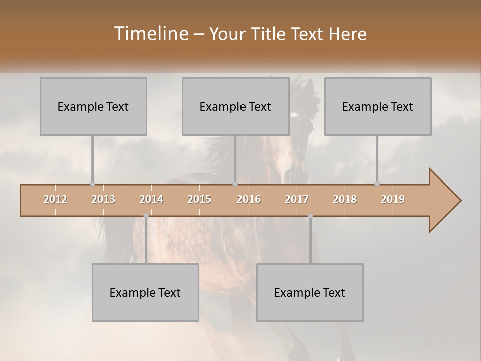 A Brown Horse Running Through A Cloudy Sky PowerPoint Template
