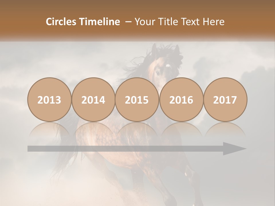 A Brown Horse Running Through A Cloudy Sky PowerPoint Template