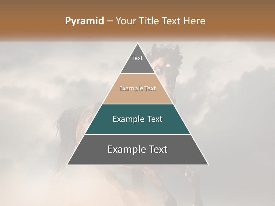 A Brown Horse Running Through A Cloudy Sky PowerPoint Template