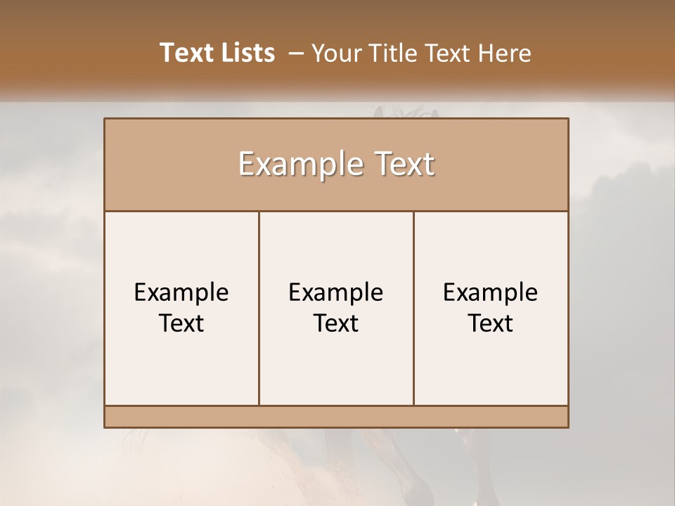 A Brown Horse Running Through A Cloudy Sky PowerPoint Template