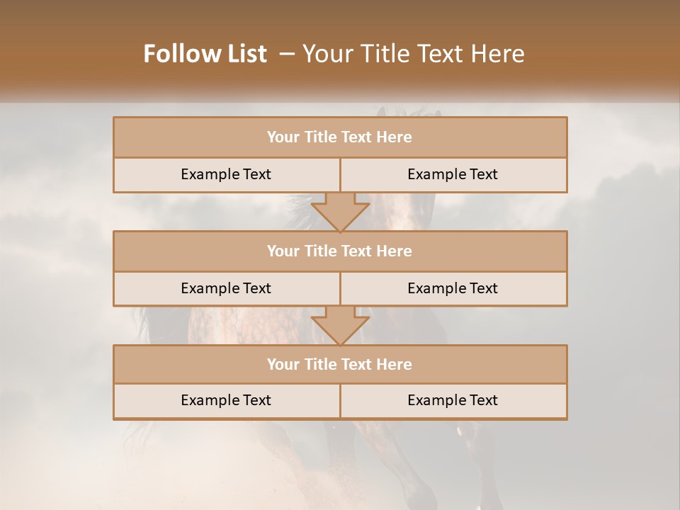 A Brown Horse Running Through A Cloudy Sky PowerPoint Template