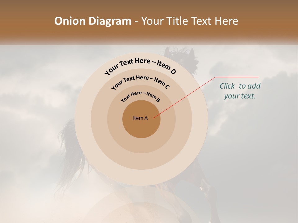 A Brown Horse Running Through A Cloudy Sky PowerPoint Template