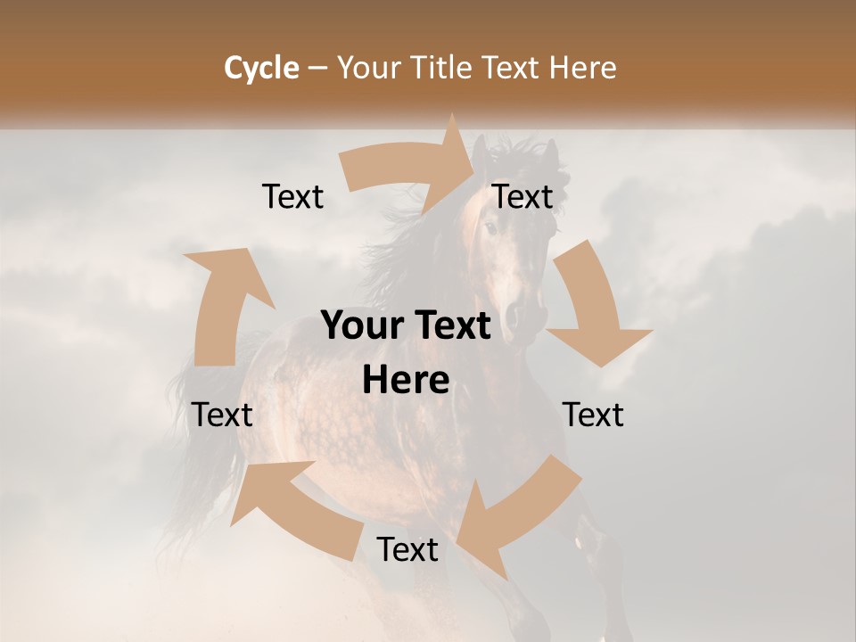 A Brown Horse Running Through A Cloudy Sky PowerPoint Template