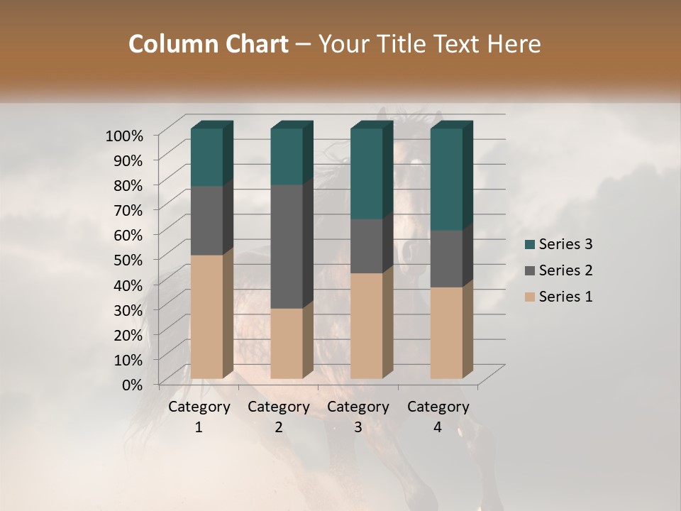 A Brown Horse Running Through A Cloudy Sky PowerPoint Template