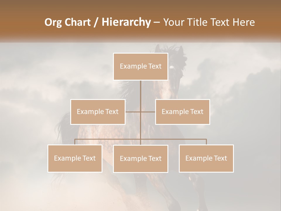 A Brown Horse Running Through A Cloudy Sky PowerPoint Template