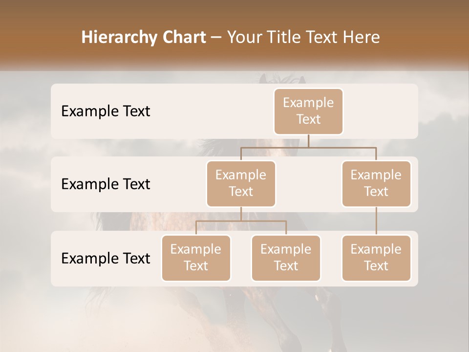 A Brown Horse Running Through A Cloudy Sky PowerPoint Template