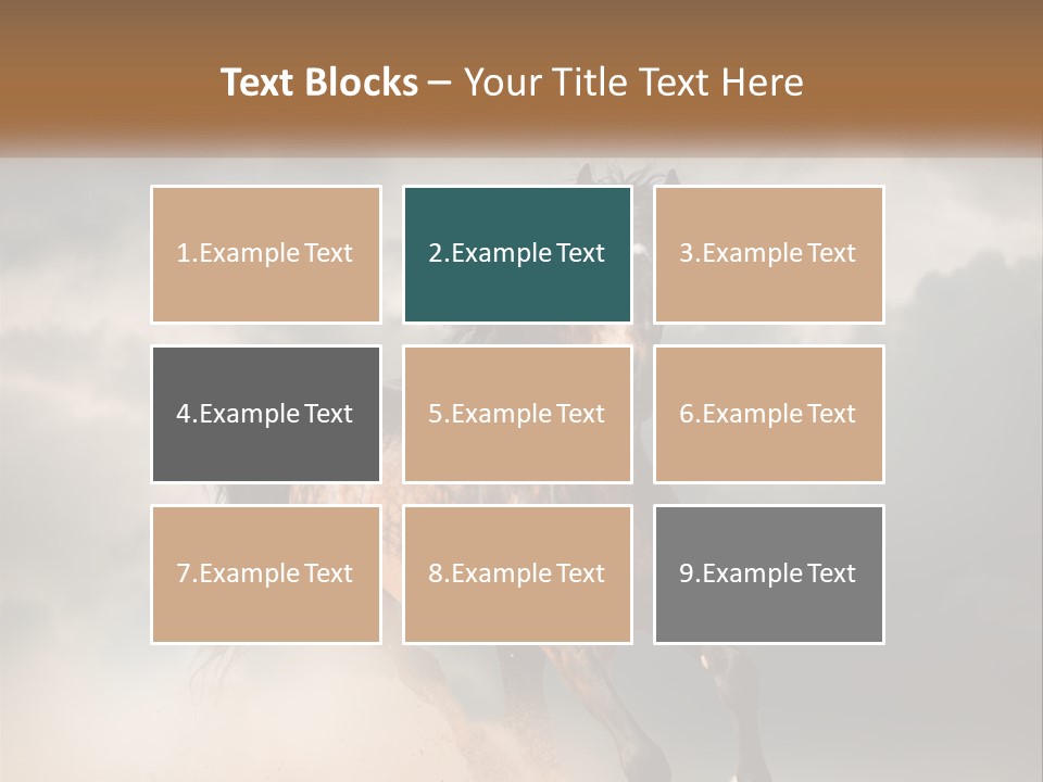 A Brown Horse Running Through A Cloudy Sky PowerPoint Template