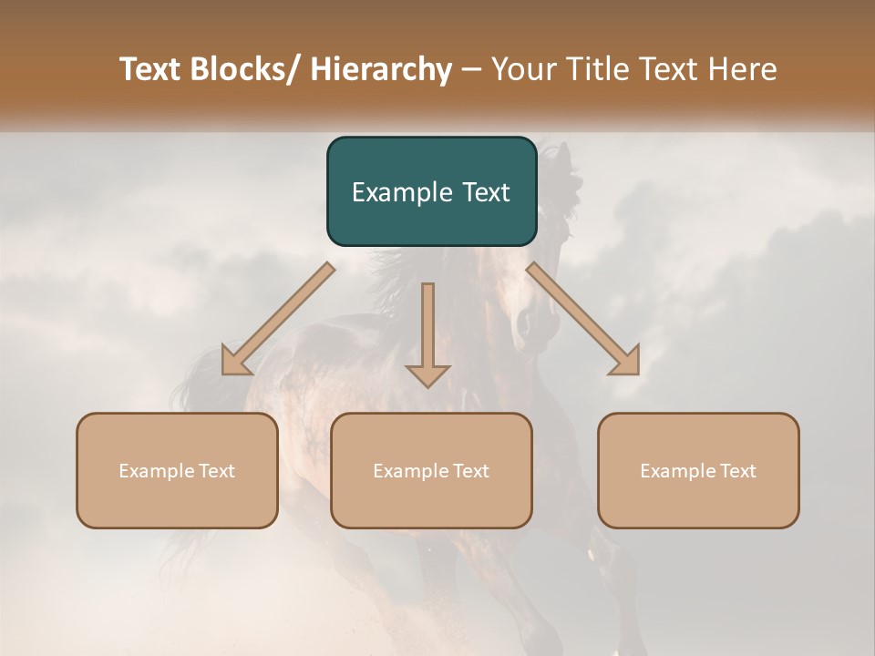 A Brown Horse Running Through A Cloudy Sky PowerPoint Template