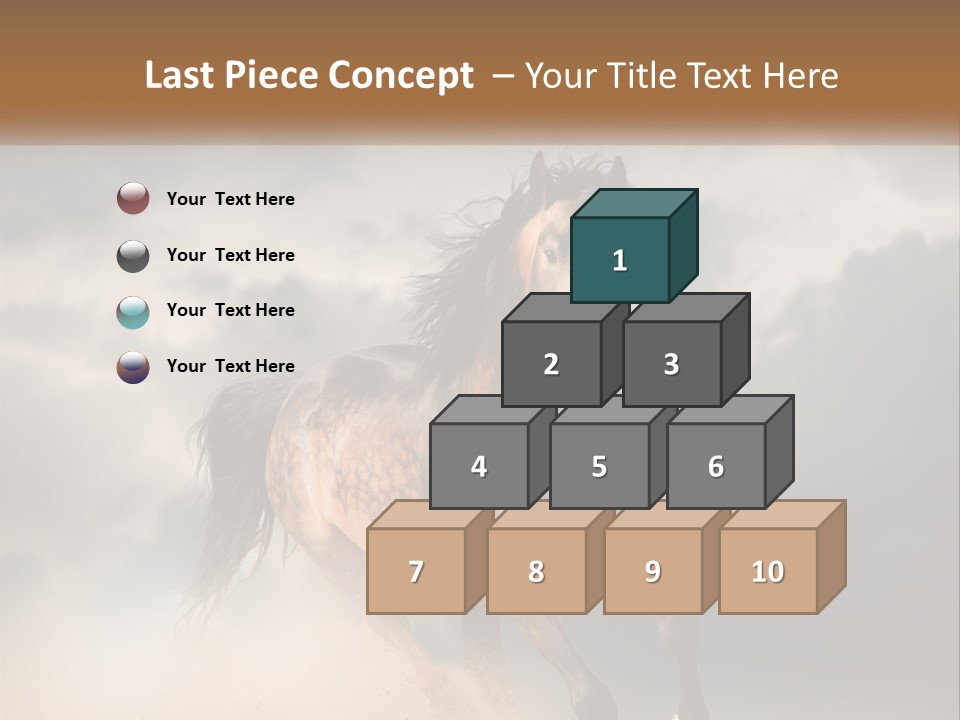 A Brown Horse Running Through A Cloudy Sky PowerPoint Template