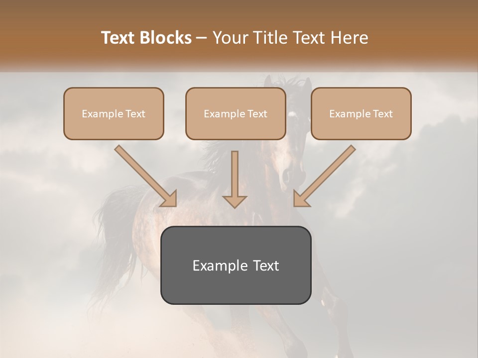 A Brown Horse Running Through A Cloudy Sky PowerPoint Template