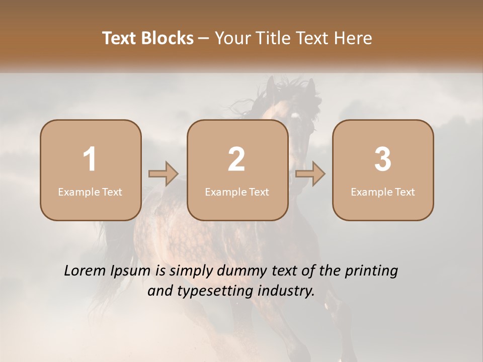 A Brown Horse Running Through A Cloudy Sky PowerPoint Template