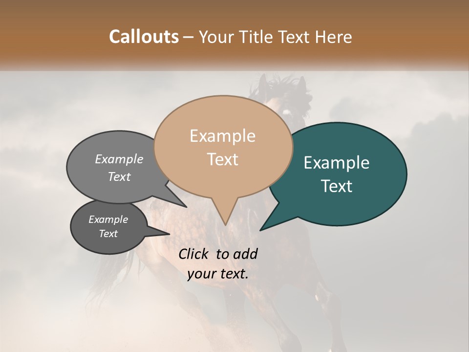 A Brown Horse Running Through A Cloudy Sky PowerPoint Template