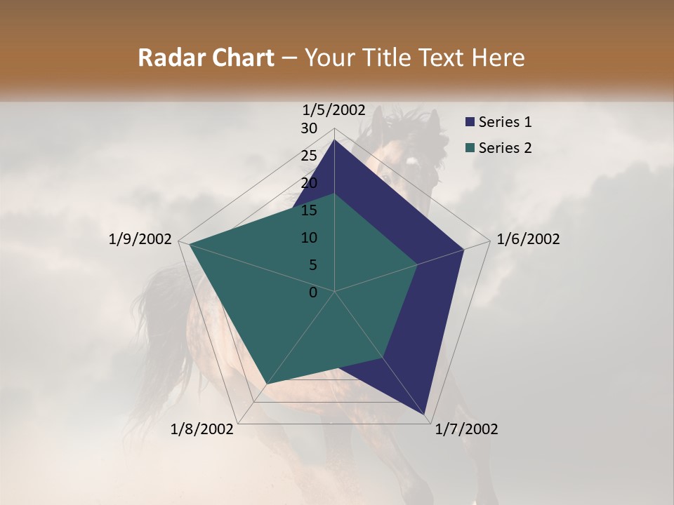 A Brown Horse Running Through A Cloudy Sky PowerPoint Template