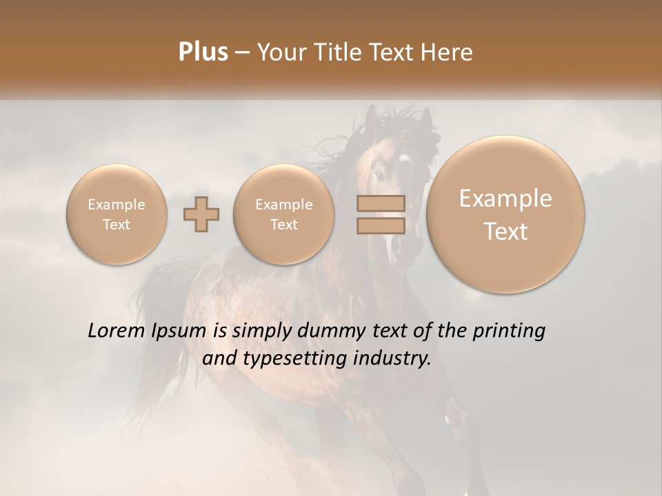 A Brown Horse Running Through A Cloudy Sky PowerPoint Template