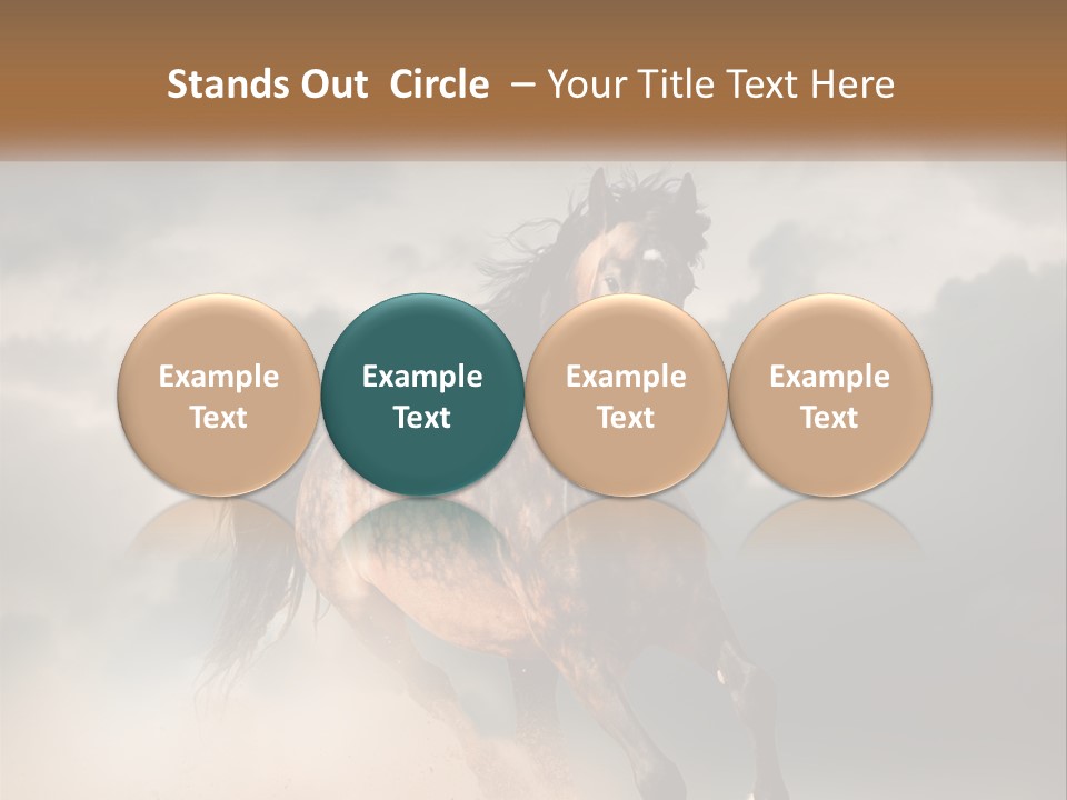 A Brown Horse Running Through A Cloudy Sky PowerPoint Template