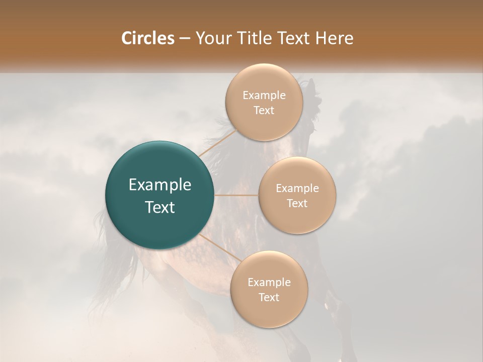 A Brown Horse Running Through A Cloudy Sky PowerPoint Template