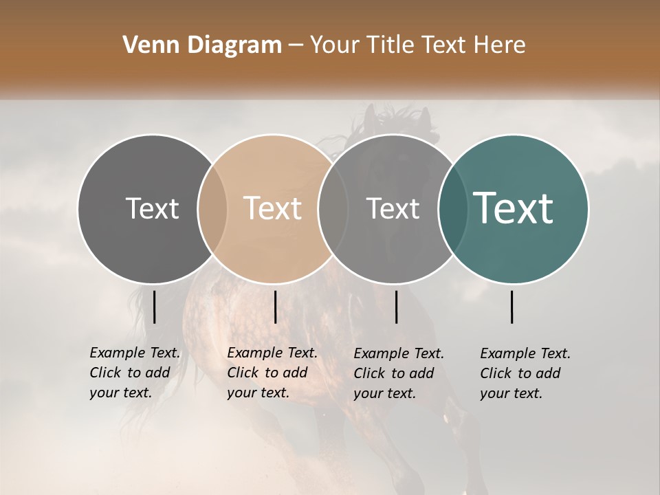 A Brown Horse Running Through A Cloudy Sky PowerPoint Template