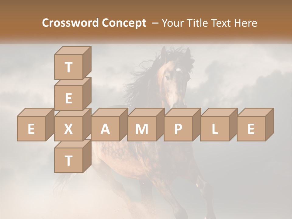 A Brown Horse Running Through A Cloudy Sky PowerPoint Template