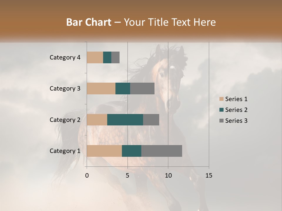 A Brown Horse Running Through A Cloudy Sky PowerPoint Template