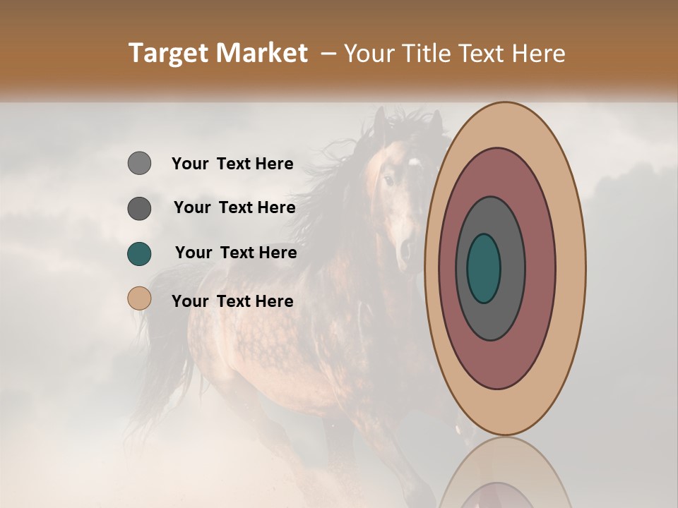 A Brown Horse Running Through A Cloudy Sky PowerPoint Template