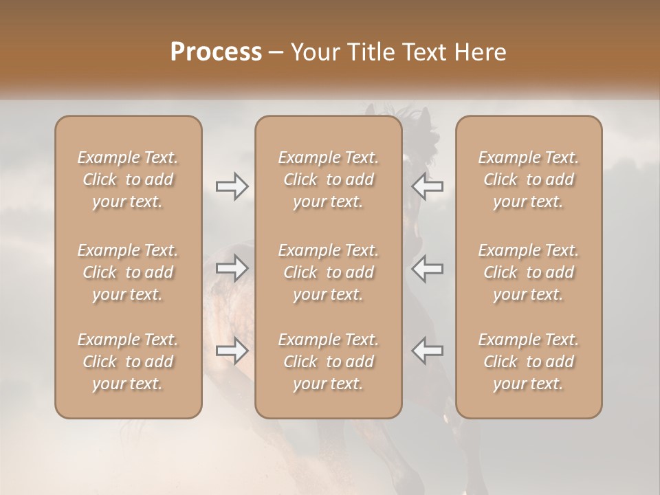 A Brown Horse Running Through A Cloudy Sky PowerPoint Template