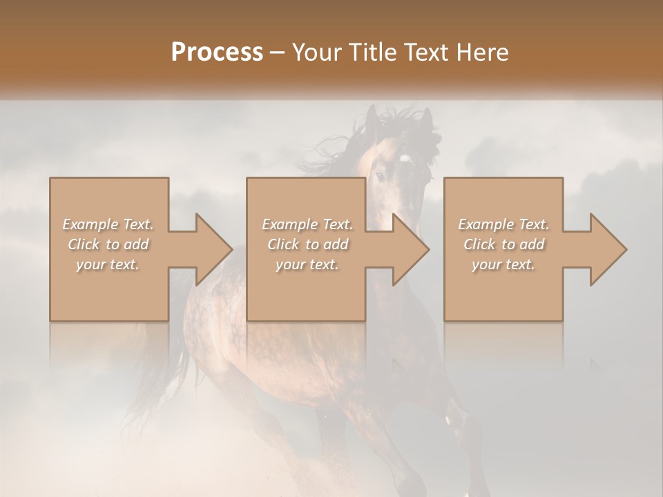 A Brown Horse Running Through A Cloudy Sky PowerPoint Template