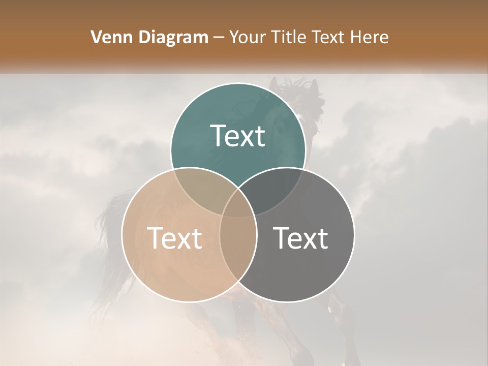 A Brown Horse Running Through A Cloudy Sky PowerPoint Template