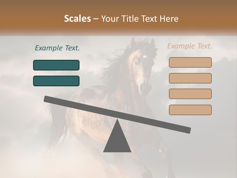 A Brown Horse Running Through A Cloudy Sky PowerPoint Template