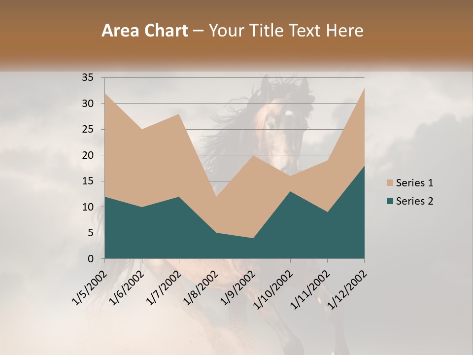 A Brown Horse Running Through A Cloudy Sky PowerPoint Template