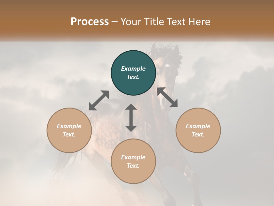 A Brown Horse Running Through A Cloudy Sky PowerPoint Template