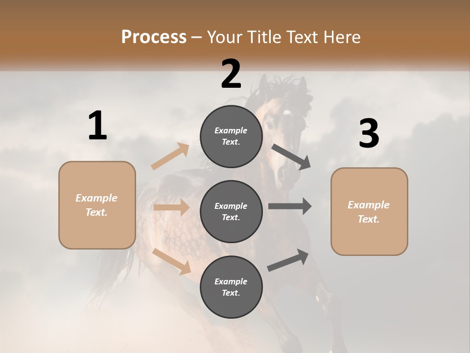 A Brown Horse Running Through A Cloudy Sky PowerPoint Template