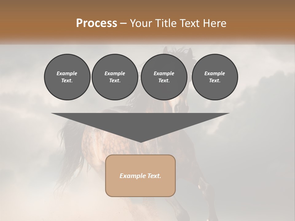 A Brown Horse Running Through A Cloudy Sky PowerPoint Template