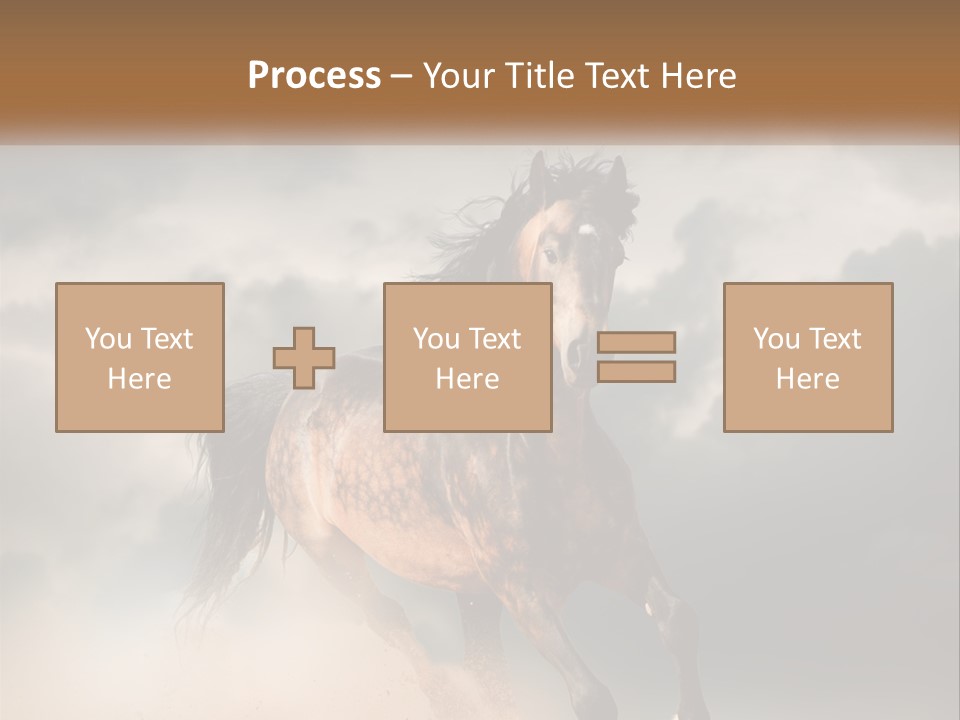 A Brown Horse Running Through A Cloudy Sky PowerPoint Template