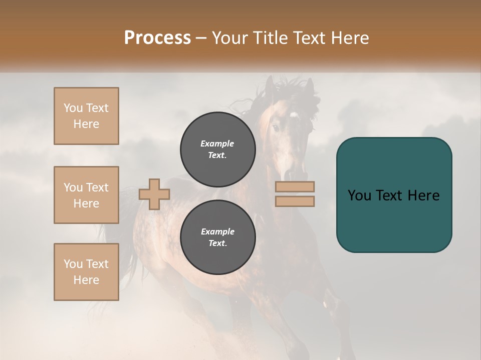 A Brown Horse Running Through A Cloudy Sky PowerPoint Template