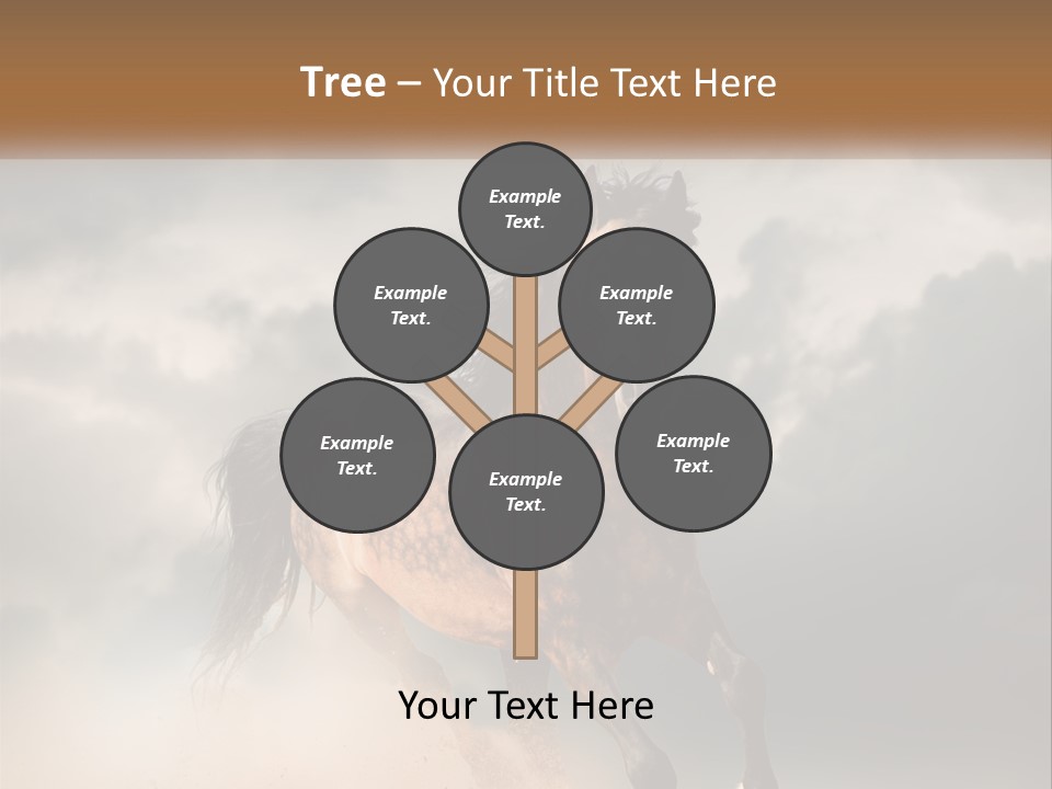 A Brown Horse Running Through A Cloudy Sky PowerPoint Template