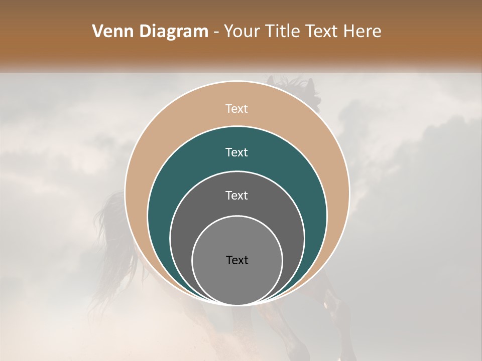 A Brown Horse Running Through A Cloudy Sky PowerPoint Template