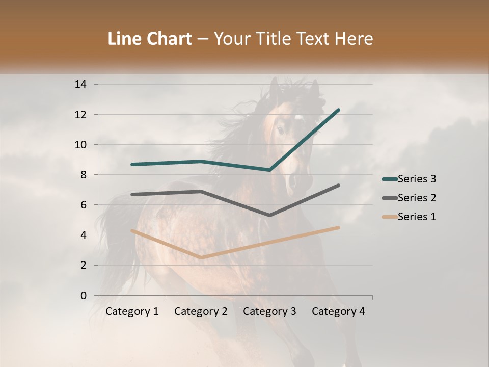 A Brown Horse Running Through A Cloudy Sky PowerPoint Template