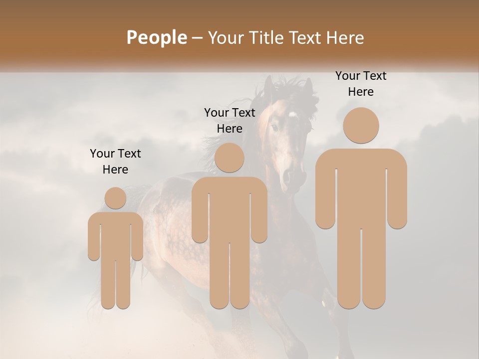 A Brown Horse Running Through A Cloudy Sky PowerPoint Template