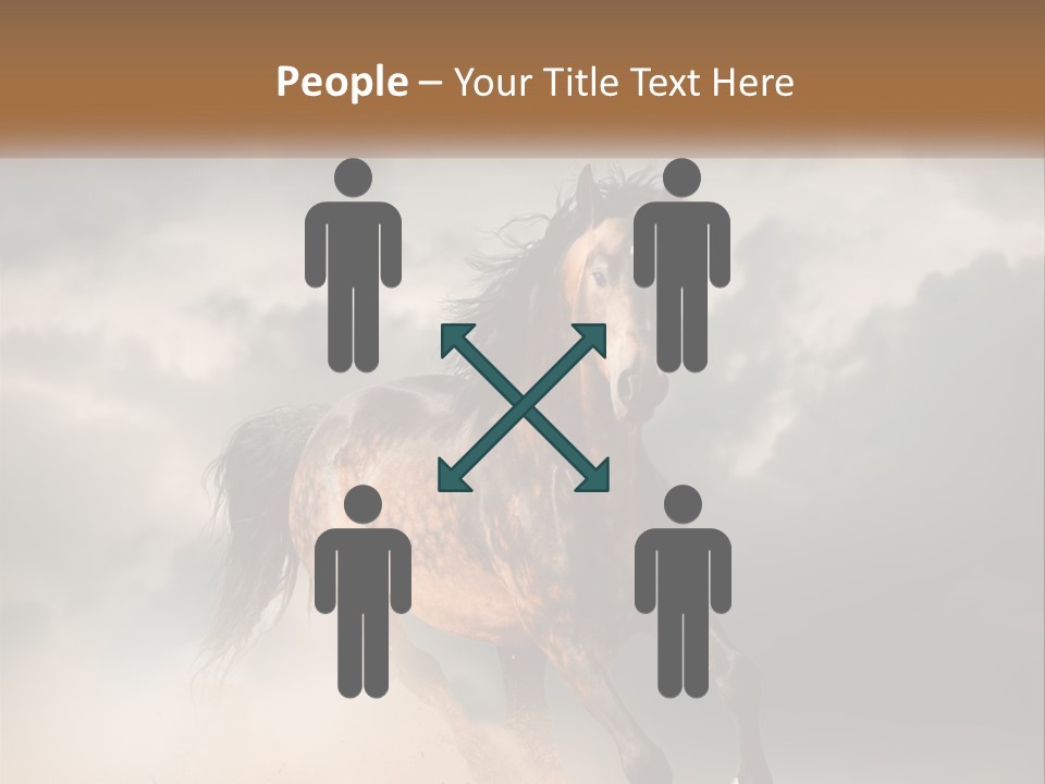 A Brown Horse Running Through A Cloudy Sky PowerPoint Template
