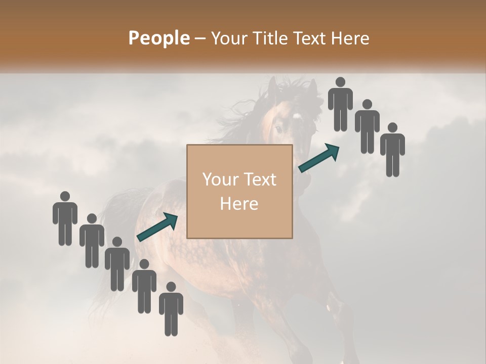 A Brown Horse Running Through A Cloudy Sky PowerPoint Template