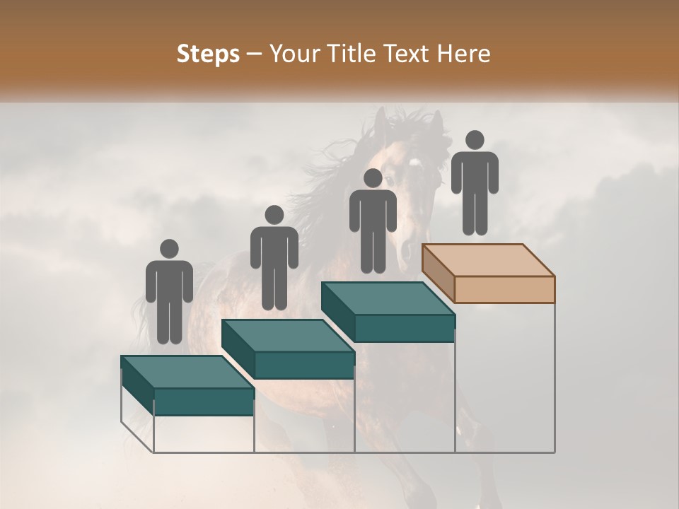 A Brown Horse Running Through A Cloudy Sky PowerPoint Template