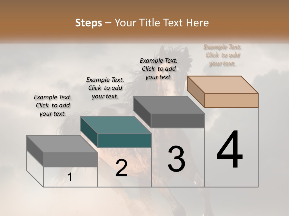A Brown Horse Running Through A Cloudy Sky PowerPoint Template