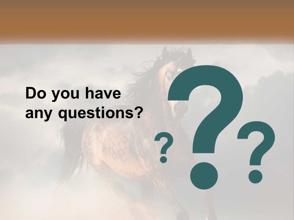 A Brown Horse Running Through A Cloudy Sky PowerPoint Template