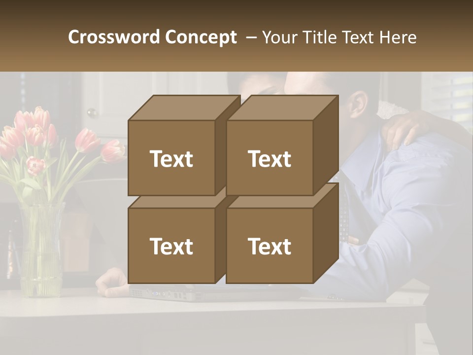 A Man And Woman Looking At A Laptop Computer PowerPoint Template