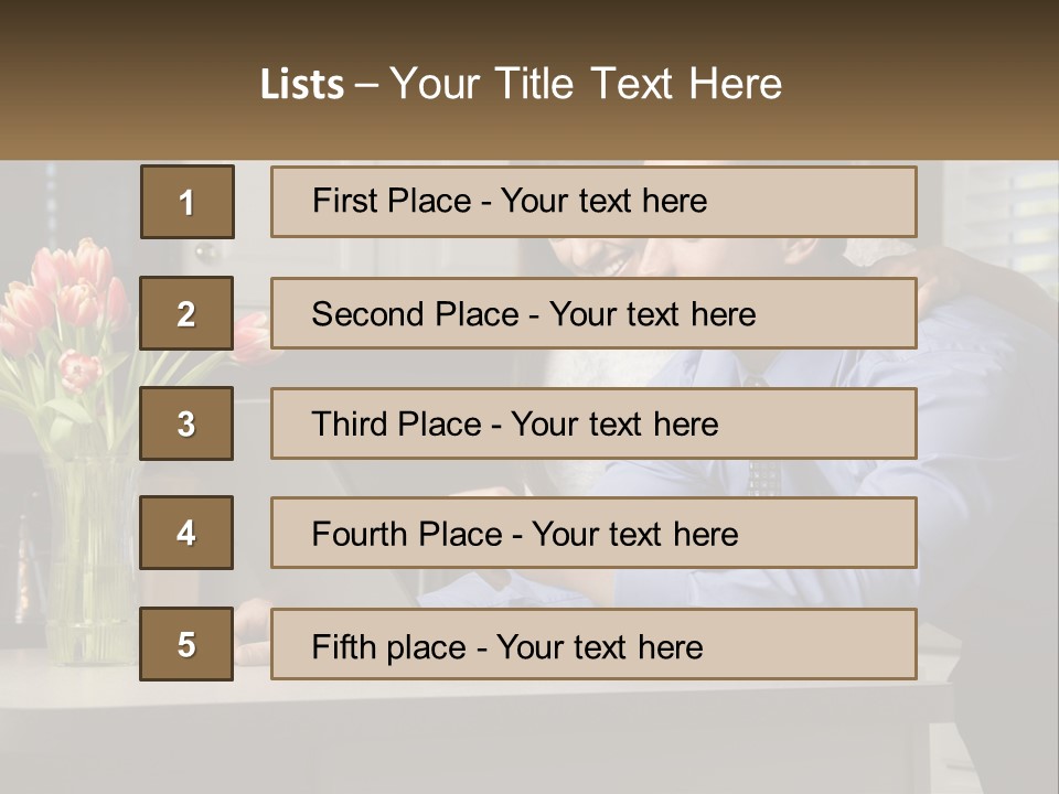 A Man And Woman Looking At A Laptop Computer PowerPoint Template